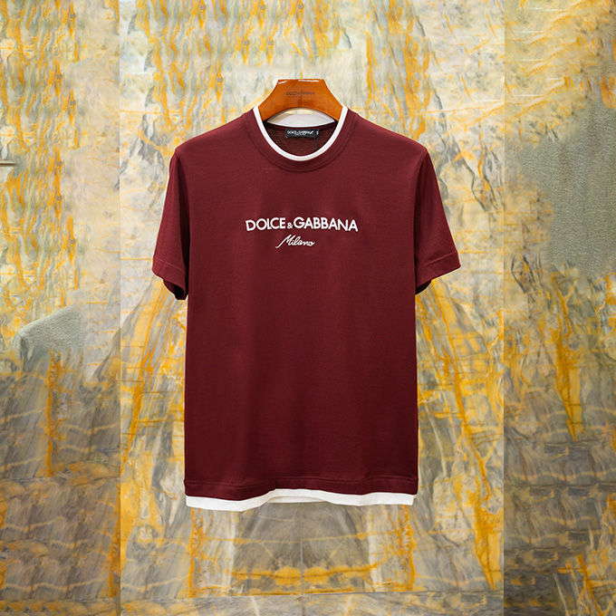 dolce gabbana embroidered logo cotton t-shirt